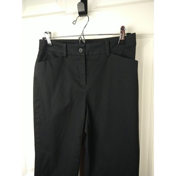 Jones New York Woman 6P Black Trouser Slacks Pant Flat Front Straight - Picture 2 of 10